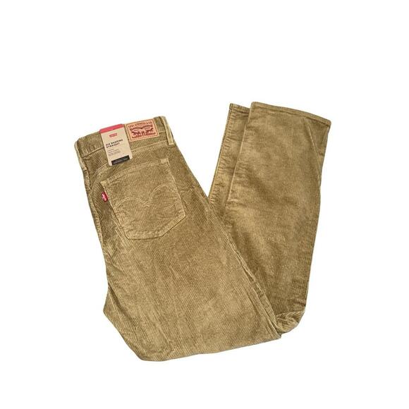 Levi's Pants - NWT $69 Levis 314 Shaping Straight Leg Wide-Wale Tan Corduroy Pants Womens 33x30